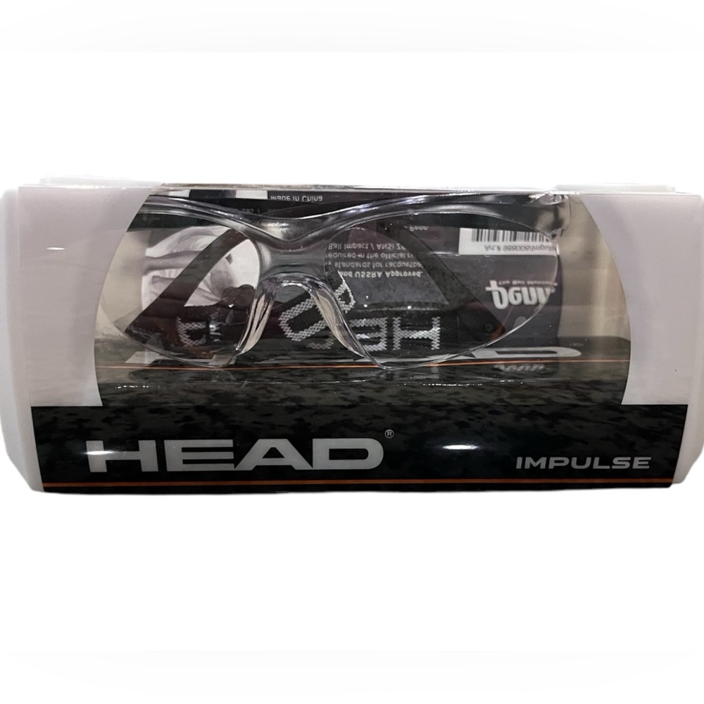 HEAD Racquetball Goggles Impulse Anti Fog & Scratch Resistant Clear, New In Box